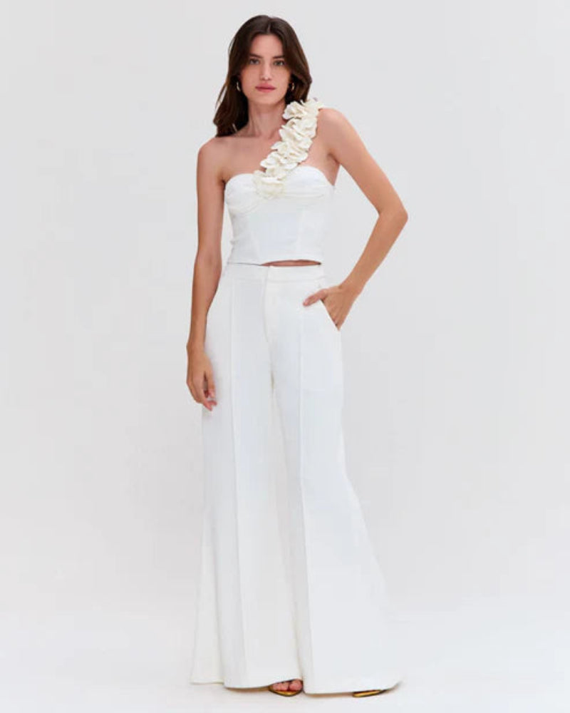PatBo - Merian Knit Pant in Off White