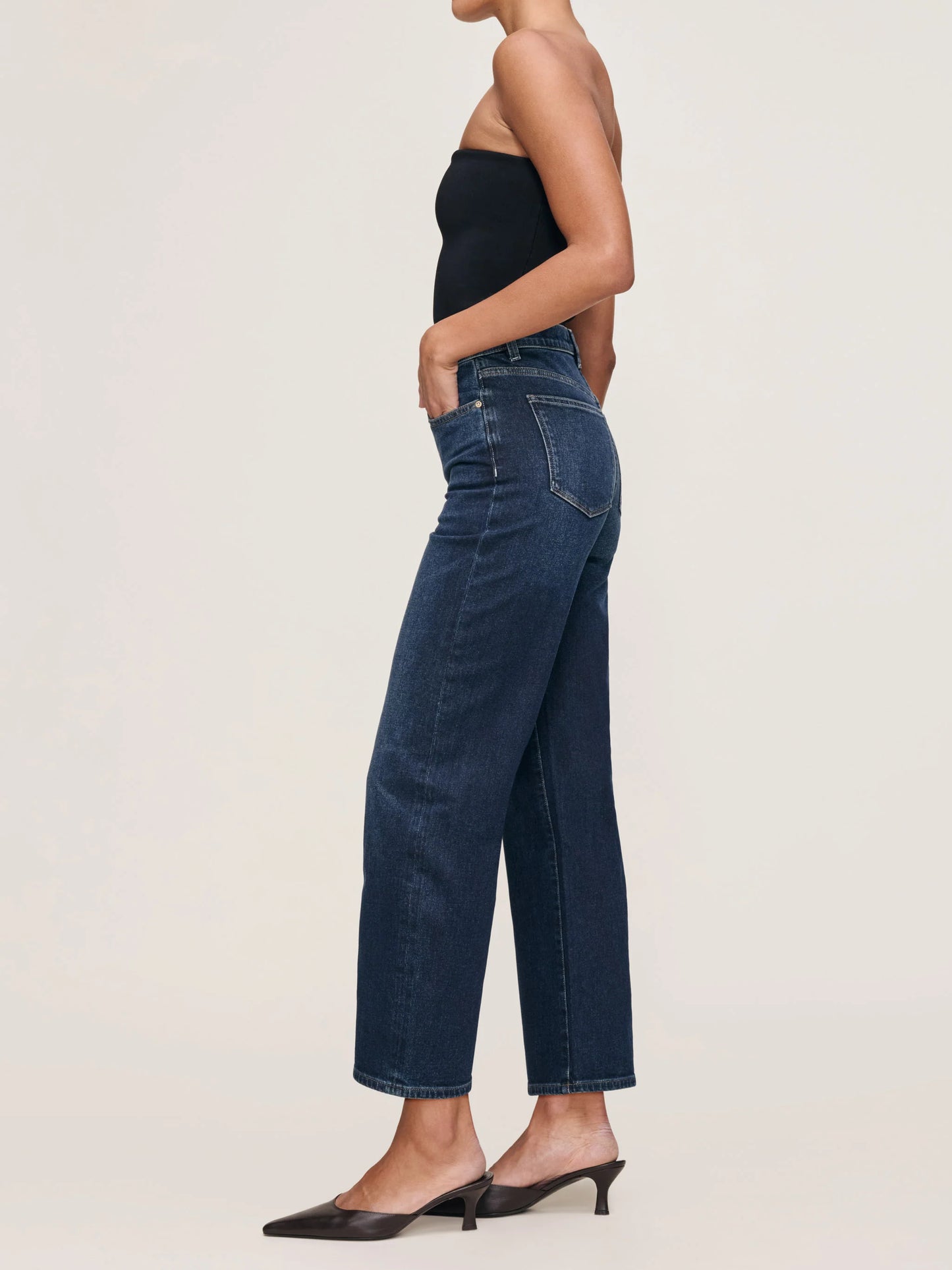 DL1961 - Karmine Refined Wide Leg; High Rise 28' in Dark Sea