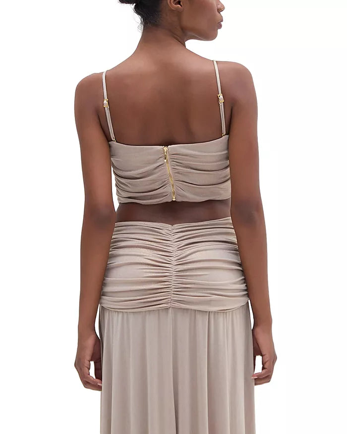 PatBo - Dune Jersey Corset Long Dress in Beige