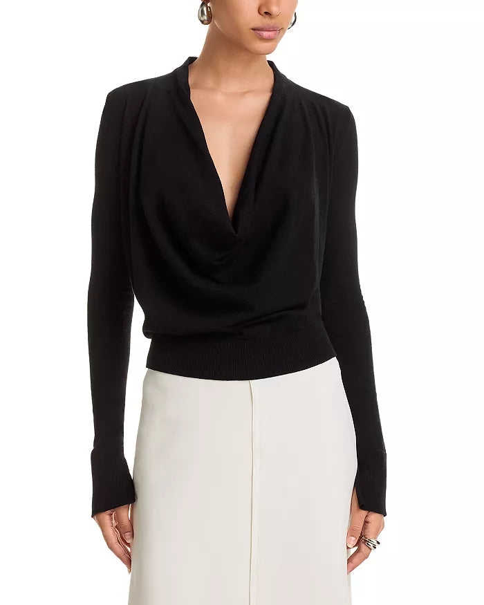 SIMKHAI - Natia Cowl Neck Top in Black