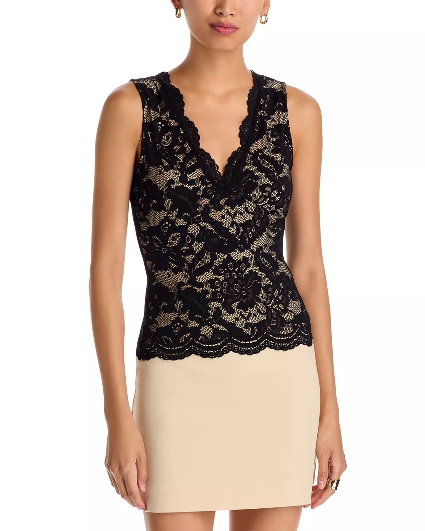 Generation Love - Leila Stretch Lace Top in Black Beige
