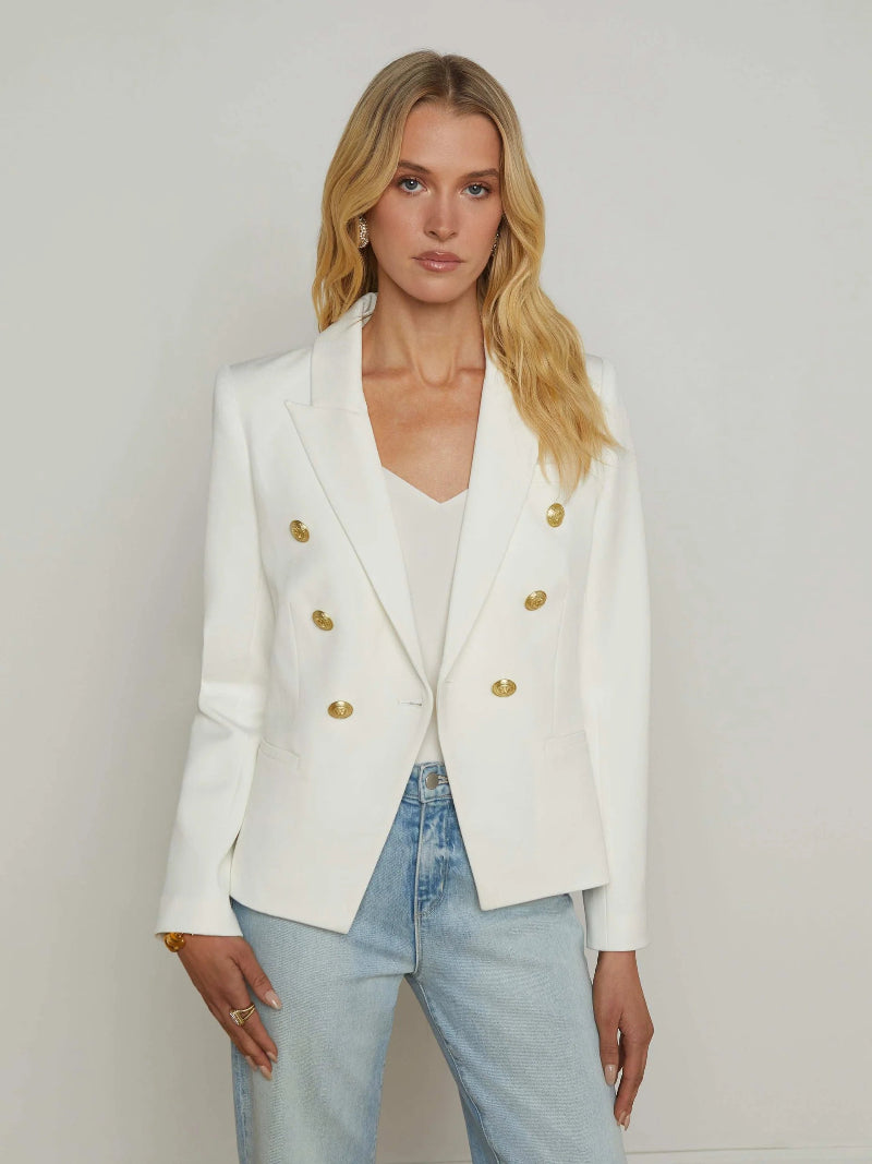 L'AGENCE - Marie Double Breasted Blazer in White