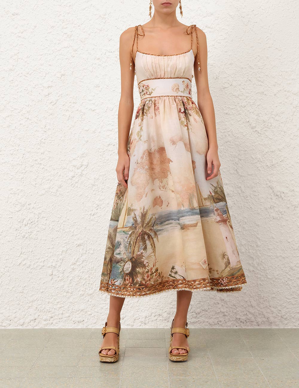 Zimmermann Women's Mahon Picnic Dress - Island Map Blue