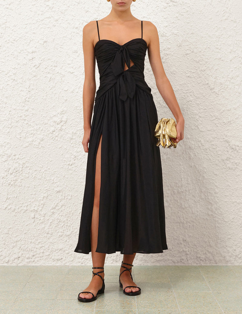 Zimmermann- Aster Scarf Midi Dress in Black