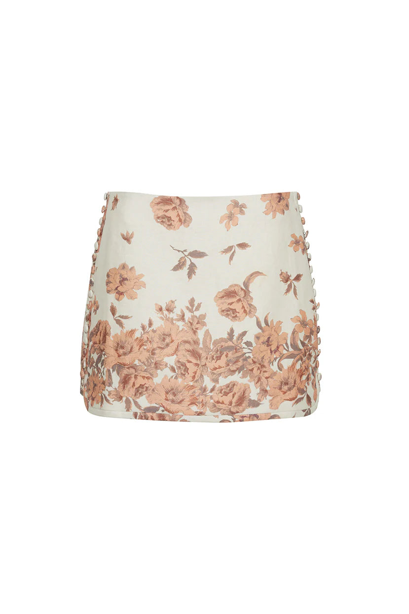 Cara Cara - Roseland Skirt in Farfella Border Egret
