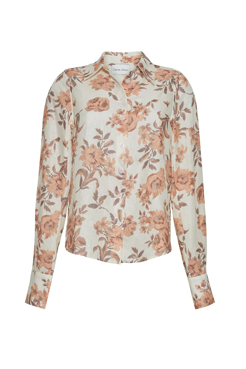 Cara Cara - Perfect Shirt in Farfella Border Egret