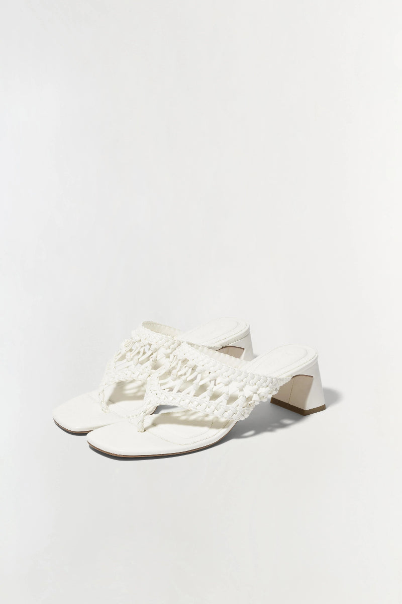SIMKHAI - Alia Open Weave Block Heel in Ivory