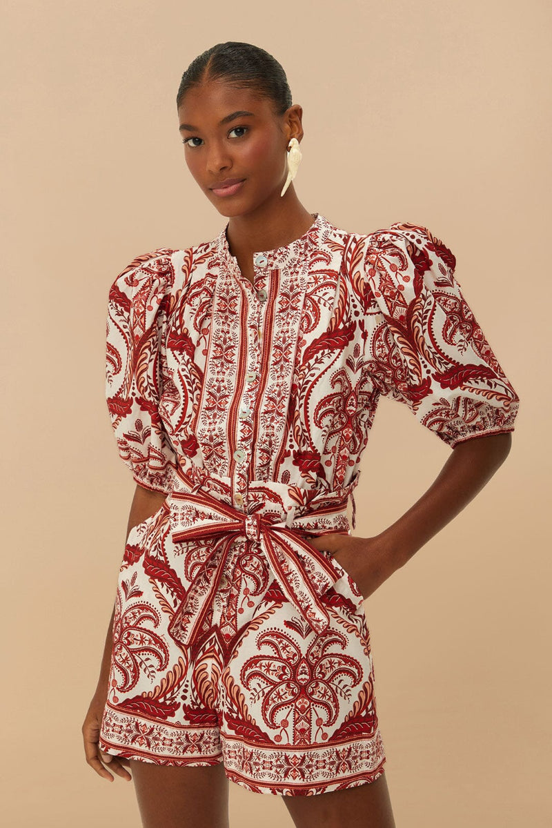 FARM Rio - Tropical Cameo Off-White Romper