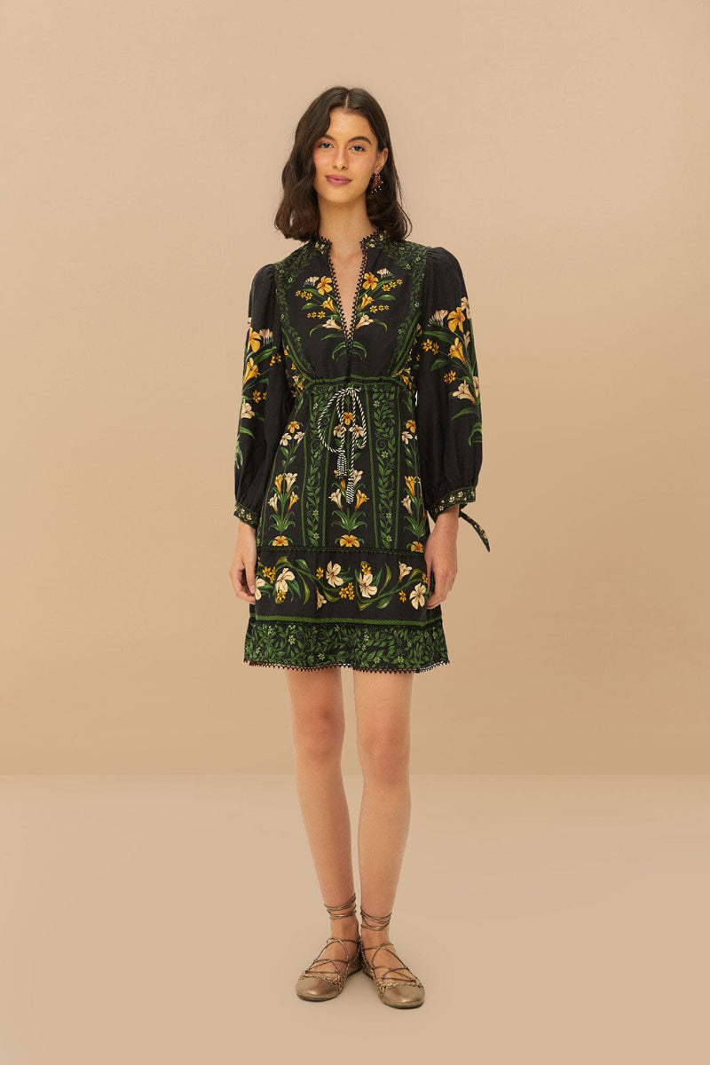 FARM Rio - Flowers Arch Black Mini Dress