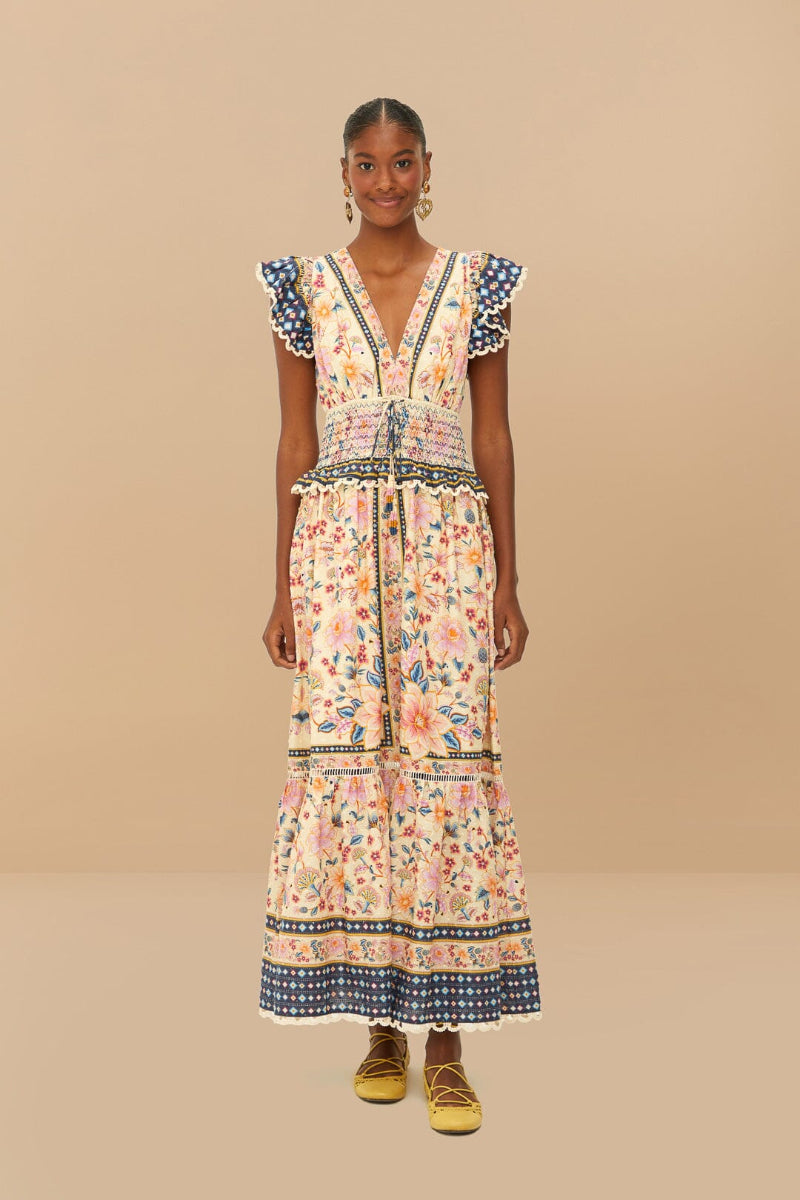 FARM Rio - Superbloom Tapestry Cream Maxi Dress