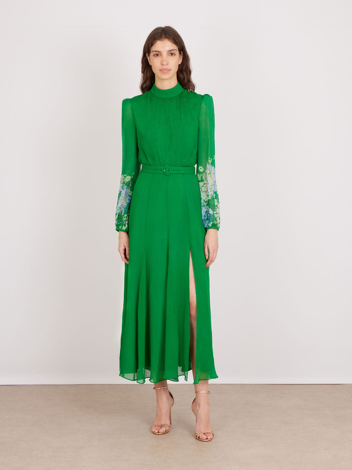 Saloni Jacqui B Silk Georgette Dress, Chrystanthemum, Women's, 8