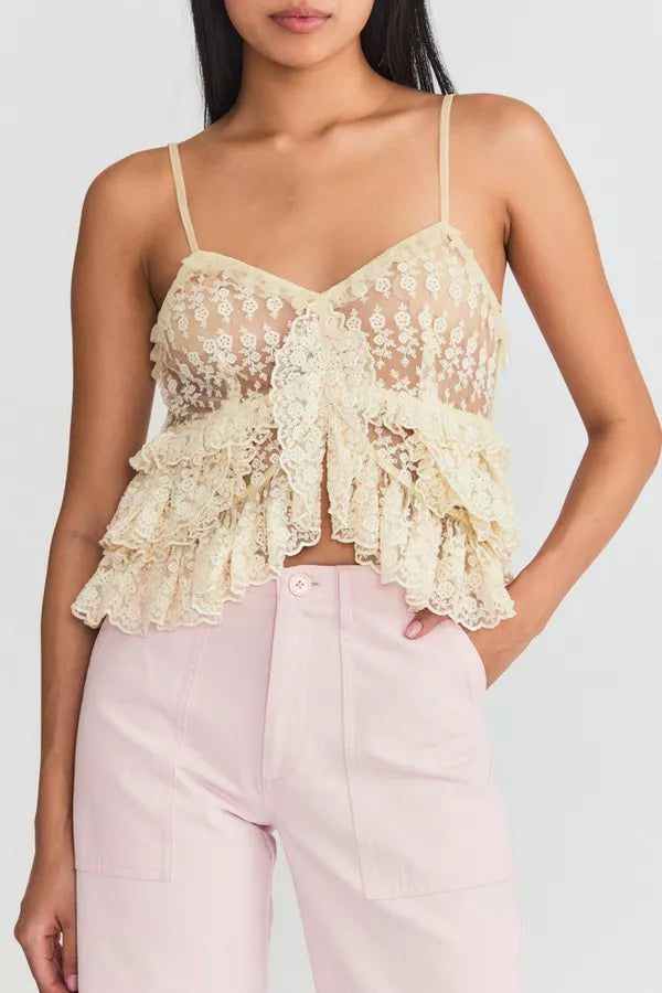 LoveShackFancy - Abbott Top in Cream