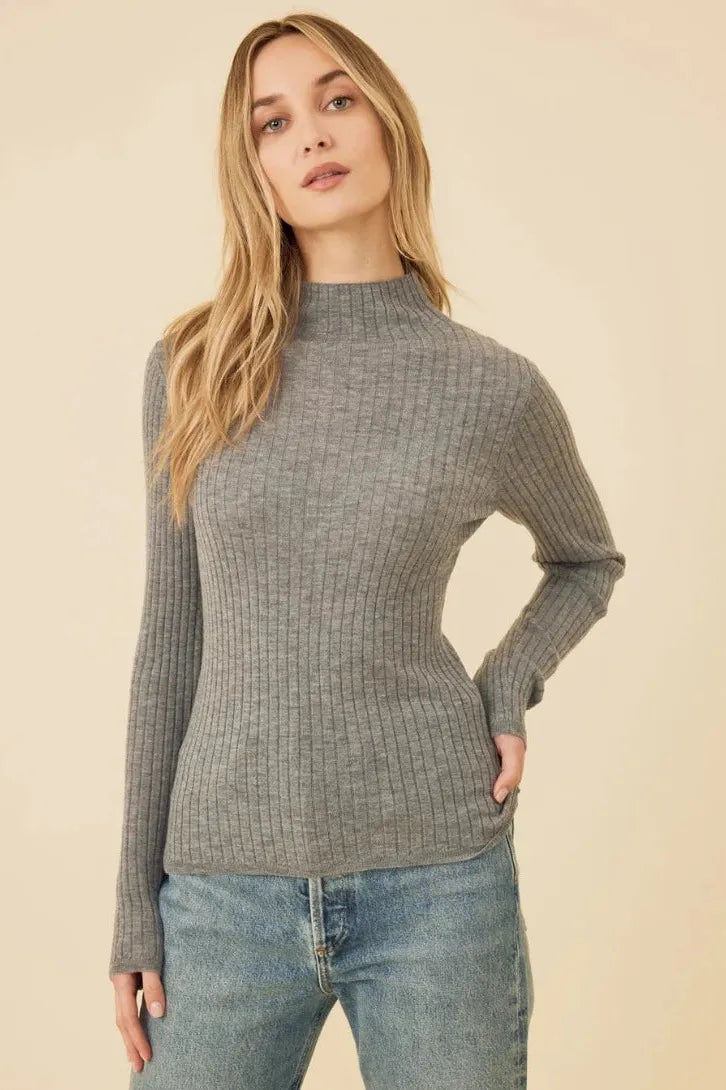 One Grey Day - Carter Merino Mockneck in Slate