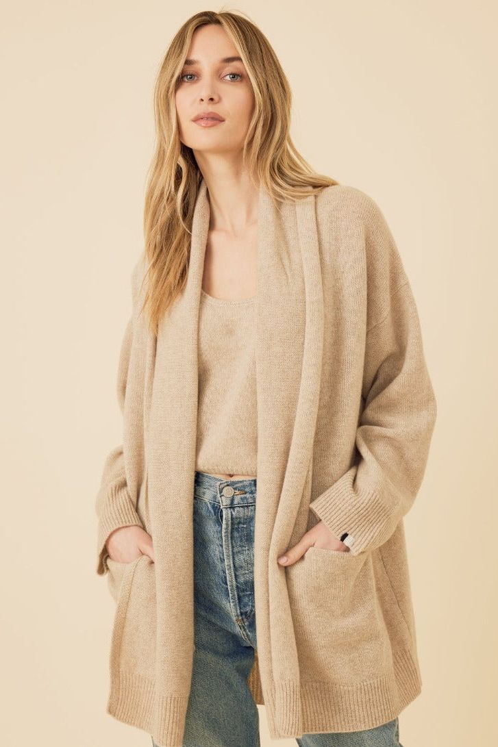 One Grey Day - Bixby Cashmere Cardigan in Oatmeal – Viva O Sol