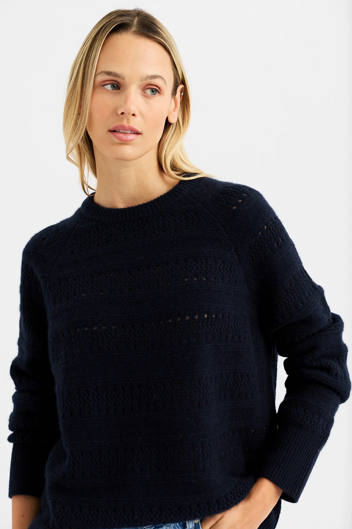 One Grey Day - Lucille Cashmere Crewneck in Galaxy