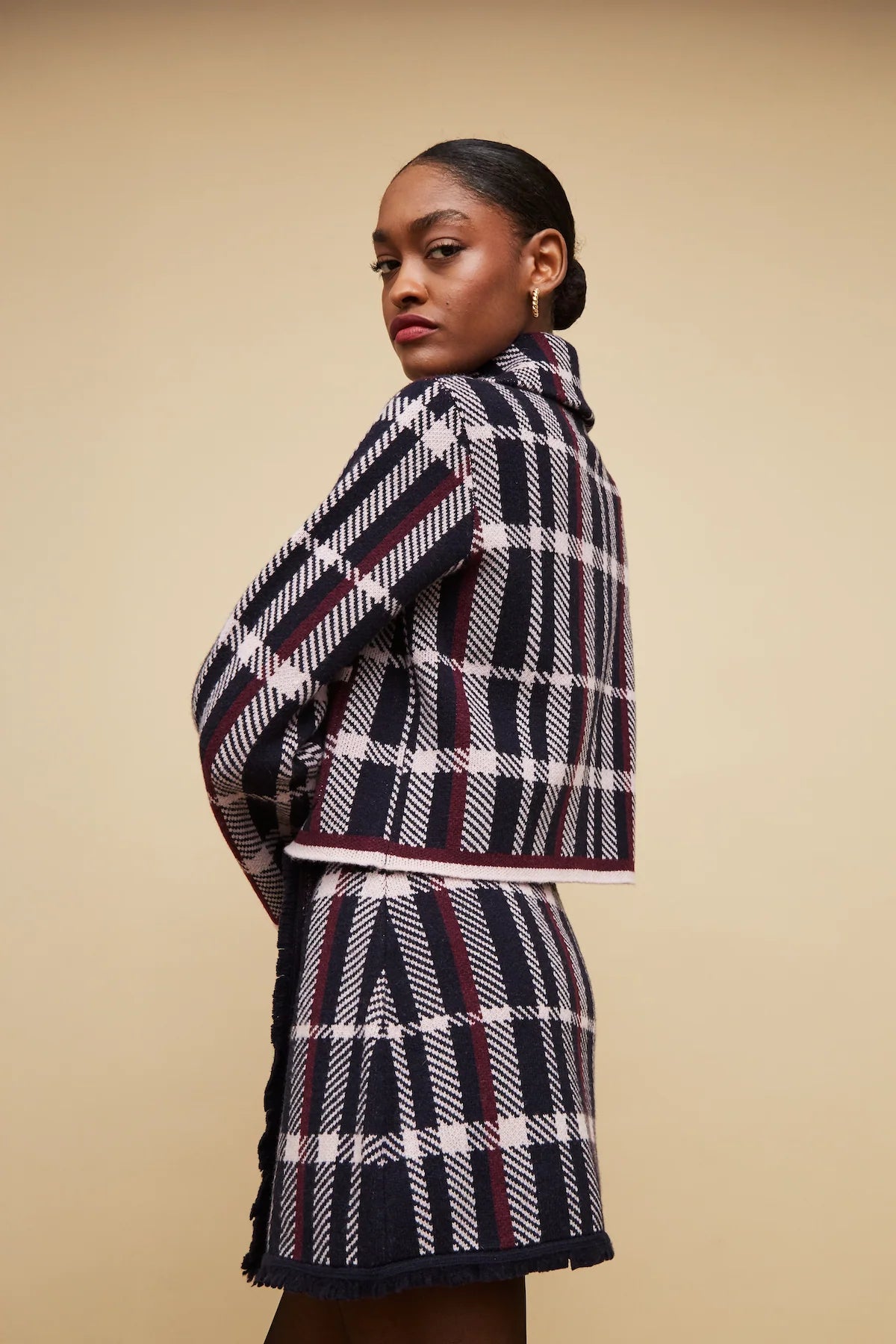 Cara Cara - Delilah Cardigan in Navy Plaid