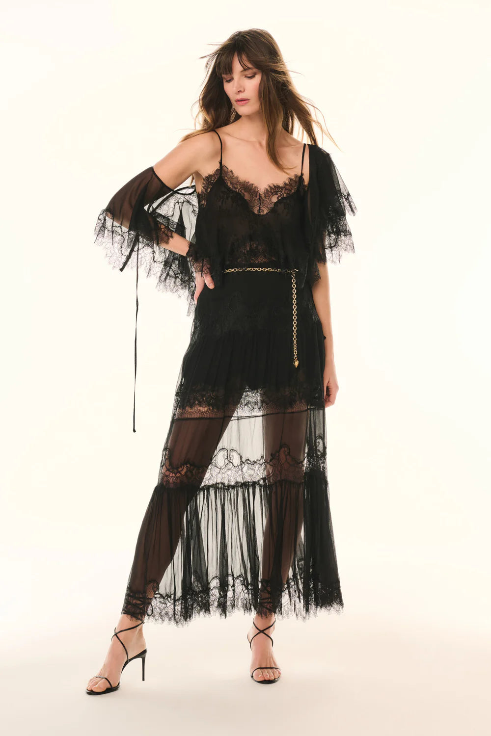 LoveShackFancy - Aureline Silk Lace Pleated Maxi Skirt