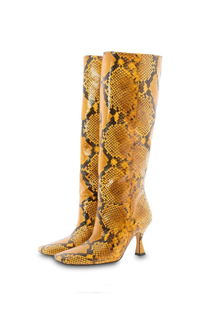 Toral -  Leather Ankle Boots in Animal Print