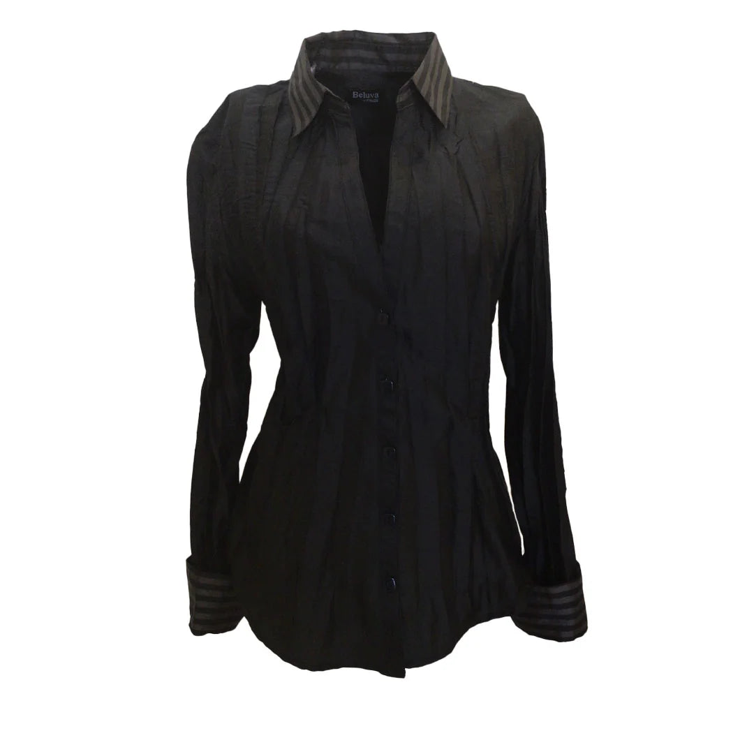Beluva - Belden Stripe Top in Black/Charcoal