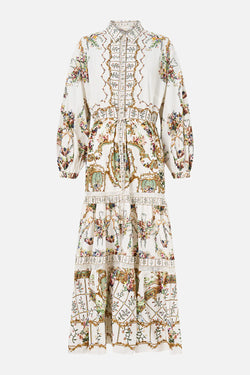 Camilla - Tiered Long Shirt Dress in Dressing Room Drama