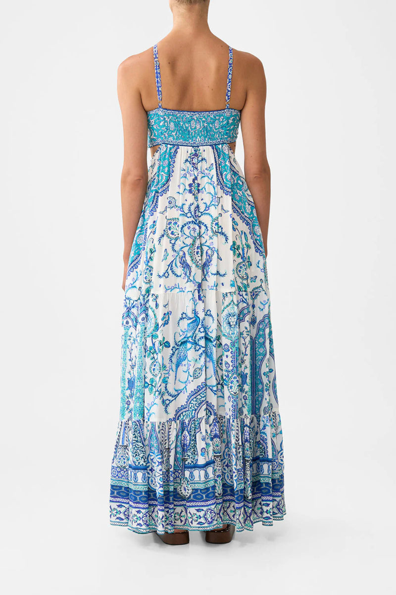 Camilla - Gathered Cut Out Dress in Isnik Lullaby