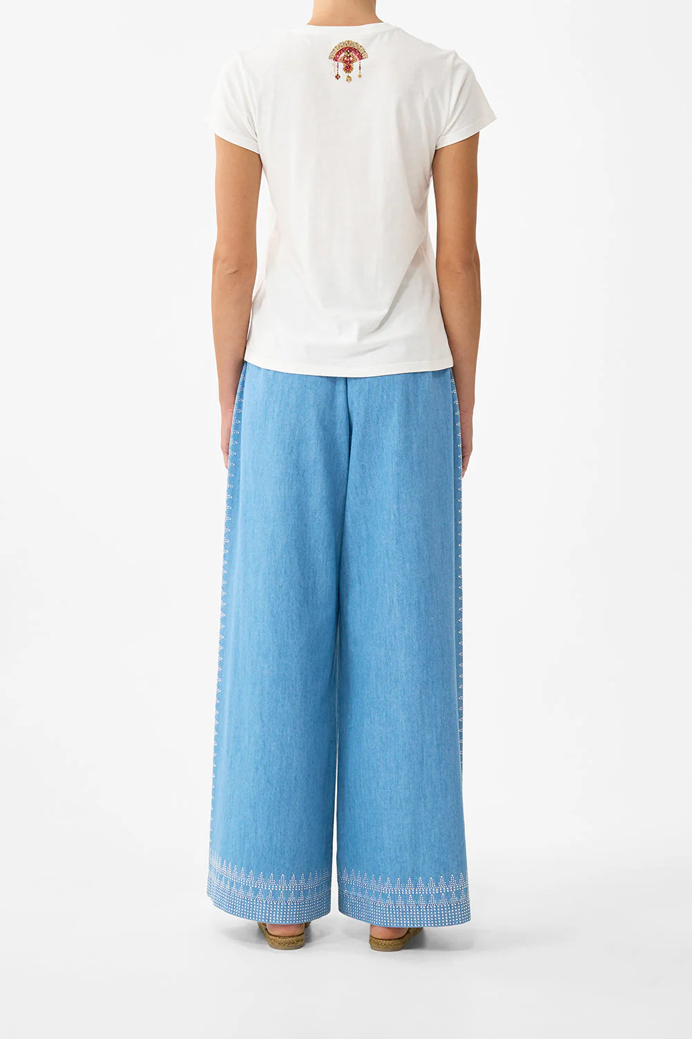 Camilla - Slim Fit Round Neck T-Shirt in Olé Olé