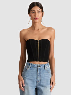 alice + olivia - Tasha Zip Front Corset in Black