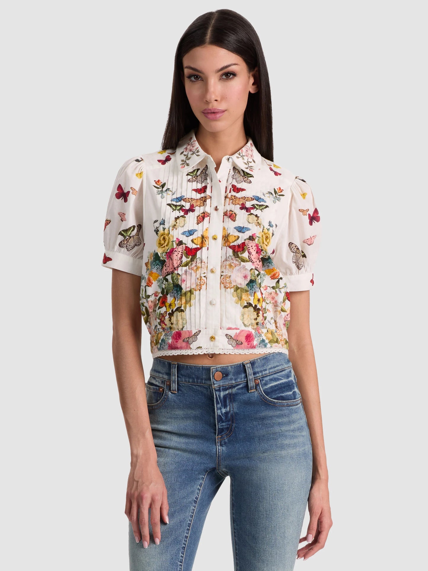 Alice + Olivia - Rosie Cropped Button Down