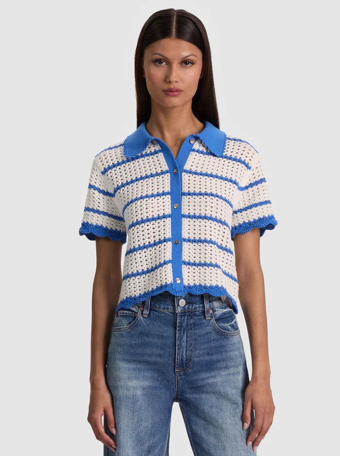Alice + Olivia - Randall Pointelle Polo Cardi