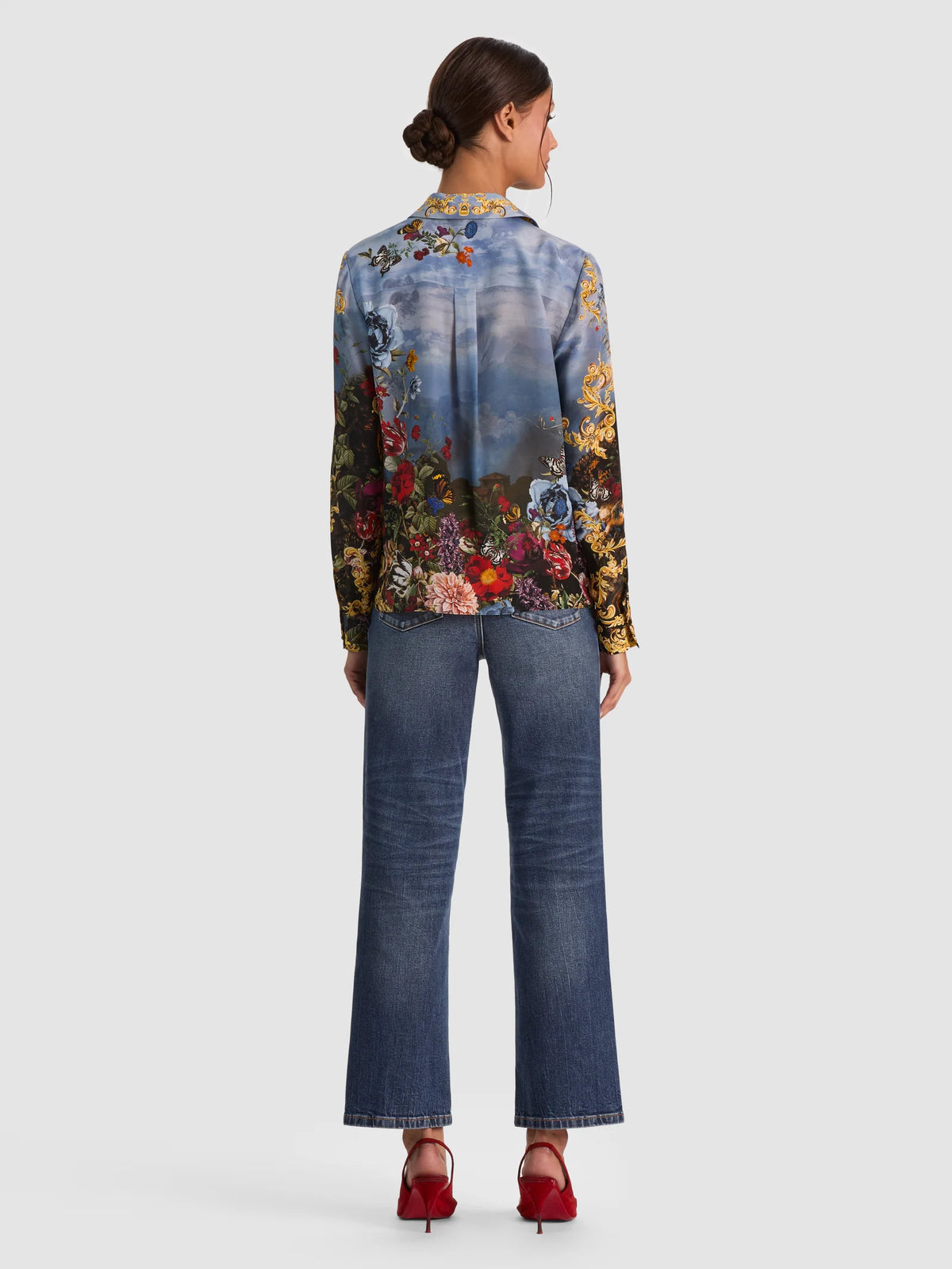 Alice + Olivia - Willa Placket Top in Alpine Dawn