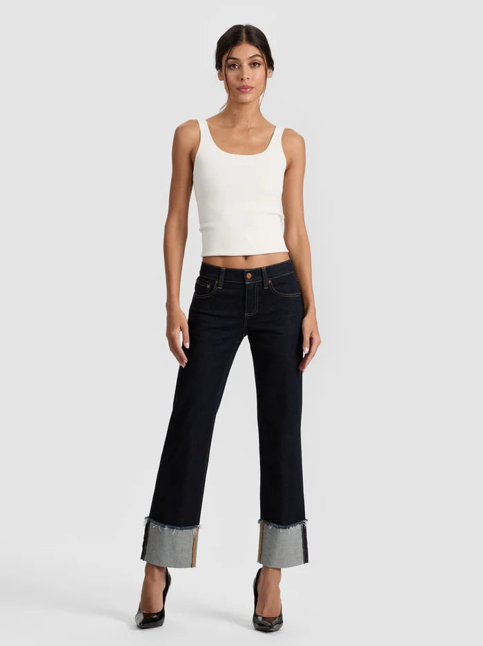alice + olivia - Abilene Ultra Low Rise Skinny Jean in Dark Rinse