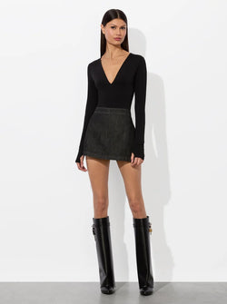 Alice + Olivia - Olea Long Sleeve Bodysuit in Black