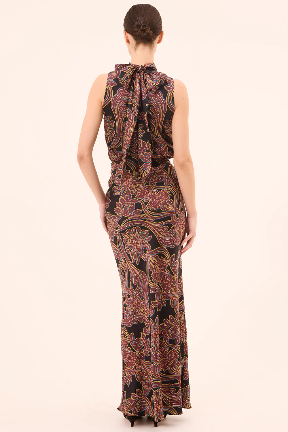 Misa Los Angeles - Sierra Skirt in Studded Flora Satin