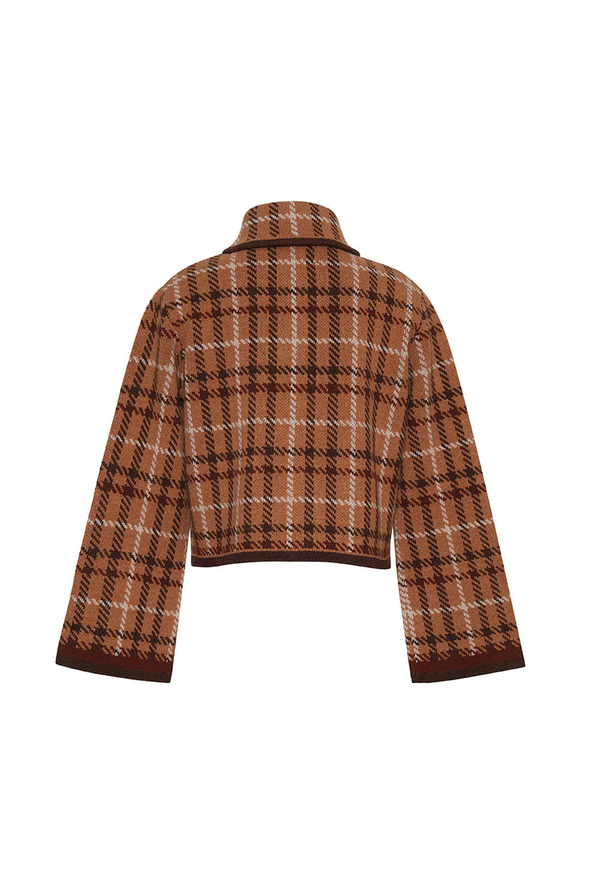 Cara Cara - Delilah Cardigan in Camel Plaid