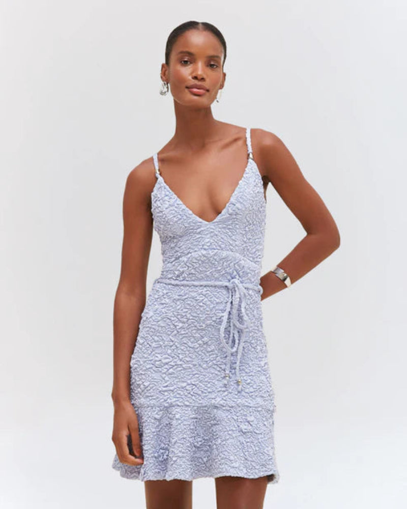 PatBo - Papillon Jacquard Mini Dress in Blue