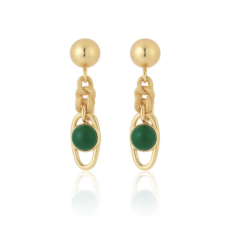 Cristina Sabatini - Lisanza Earrings Green Agate