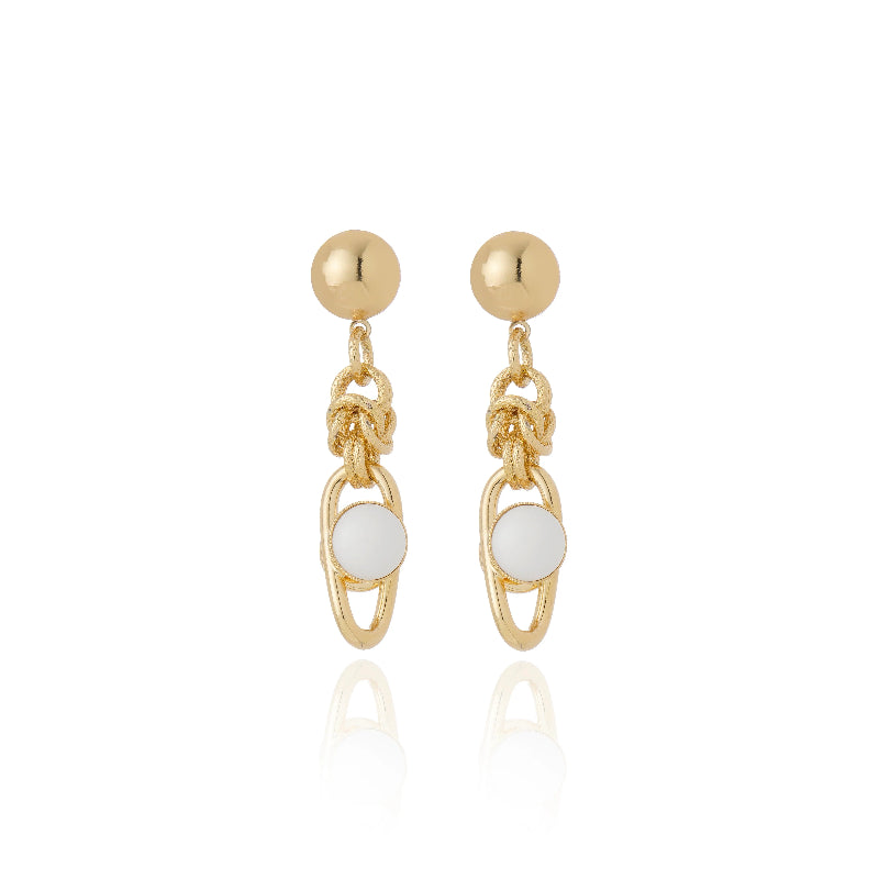 Cristina Sabatini - Lisanza Earrings with White Agate