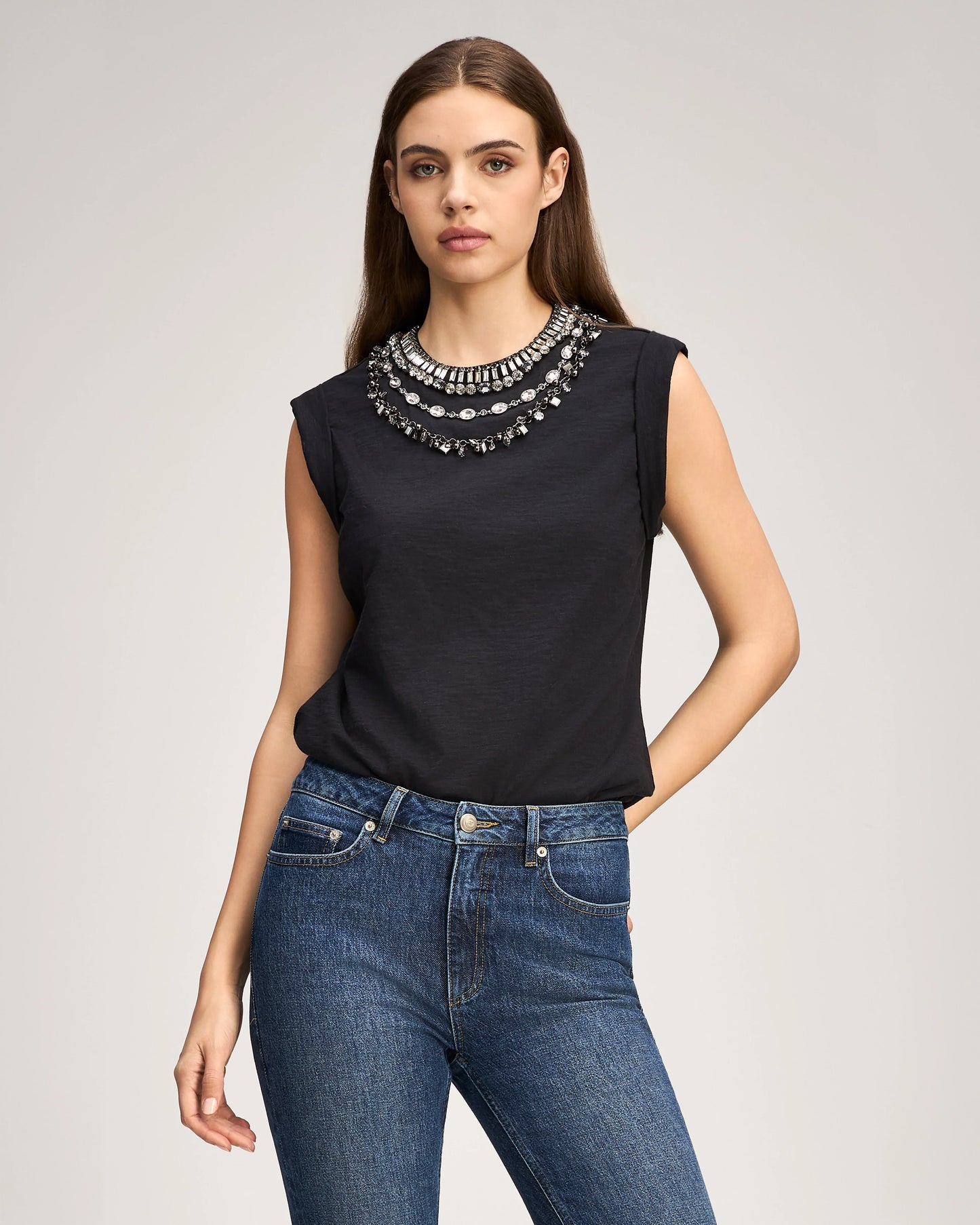 Cinq à Sept - Chunky Layered Necklace Bella Tee in Black