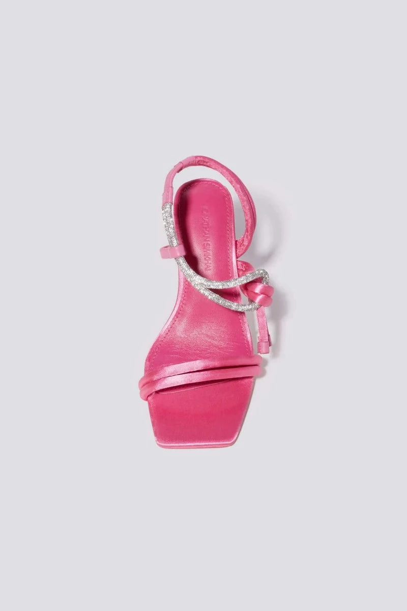SIMKHAI - Cassie Crystal Strappy Sandal in Punch
