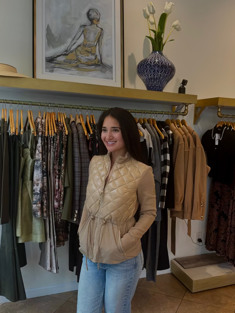 Mackage - ADITA Light Down Hybrid Jacket with Peplum Hem in Light Camel