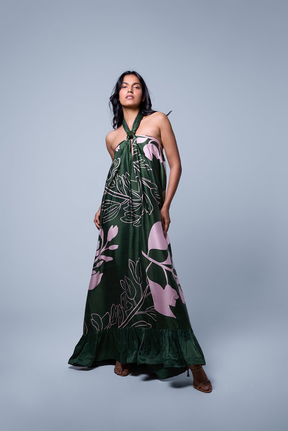 Verandah - Halter Maxi in Emerald