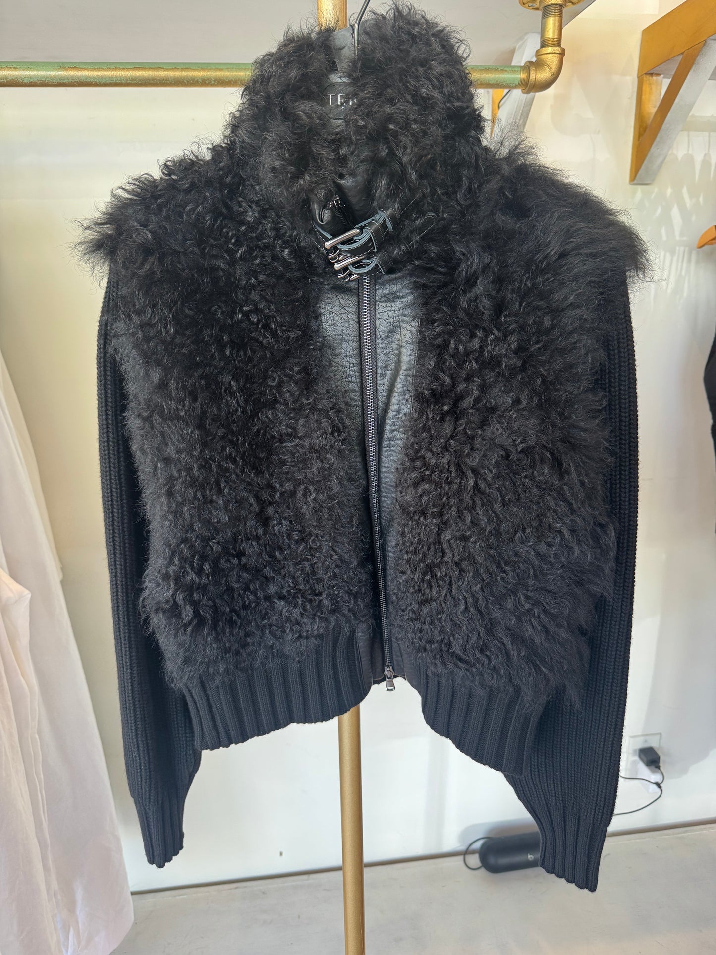 Tricot Chic - Taglia Jacket with Fur in Black