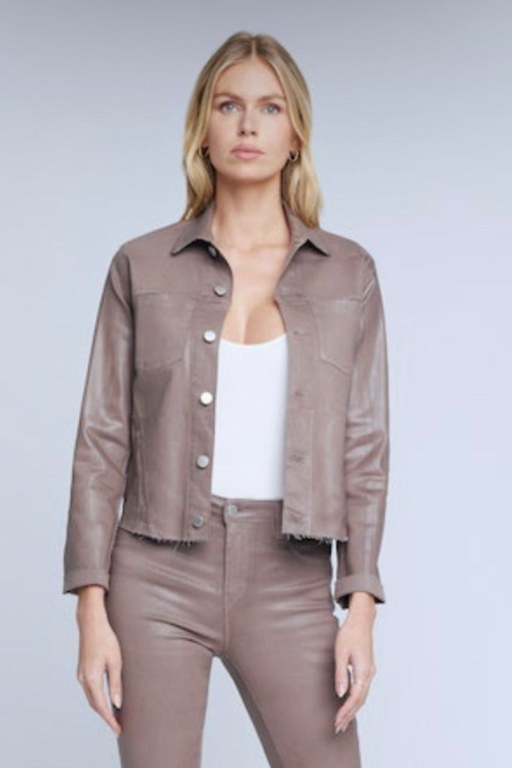 L'AGENCE - Janelle Slim Raw Jacket in Deep Taupe