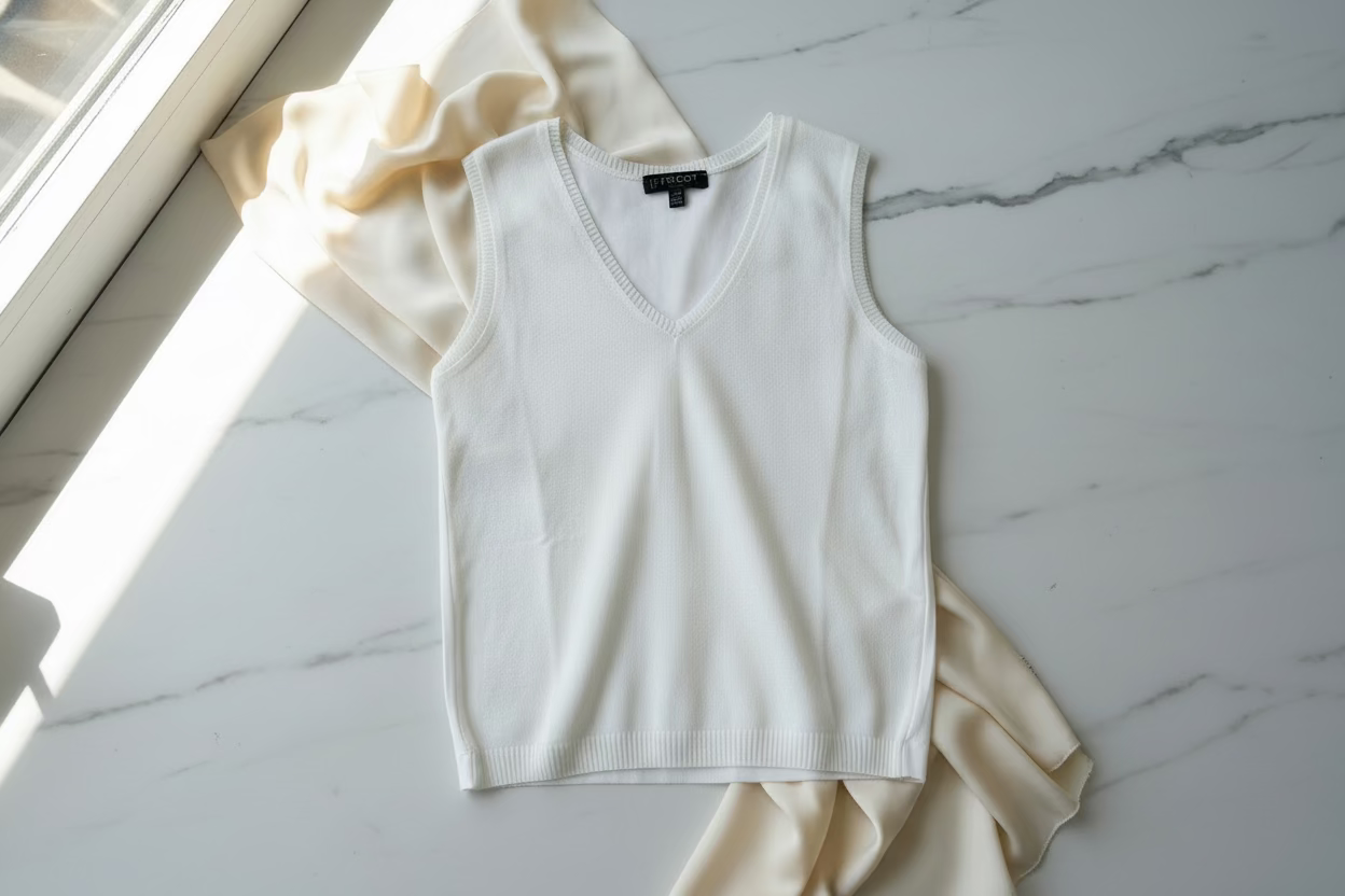 Tricot Chic - Woven top in Ivory