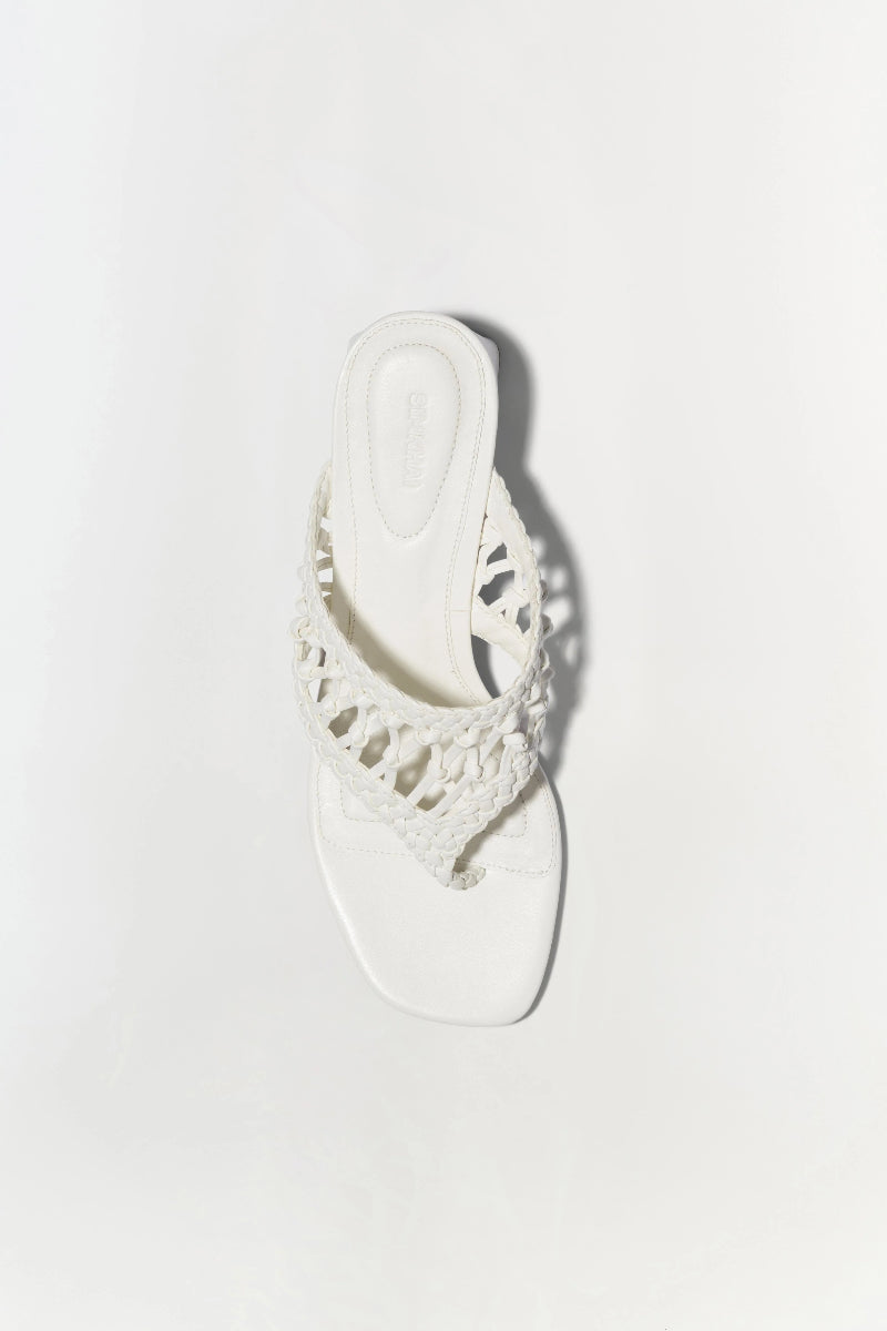 SIMKHAI - Alia Open Weave Block Heel in Ivory