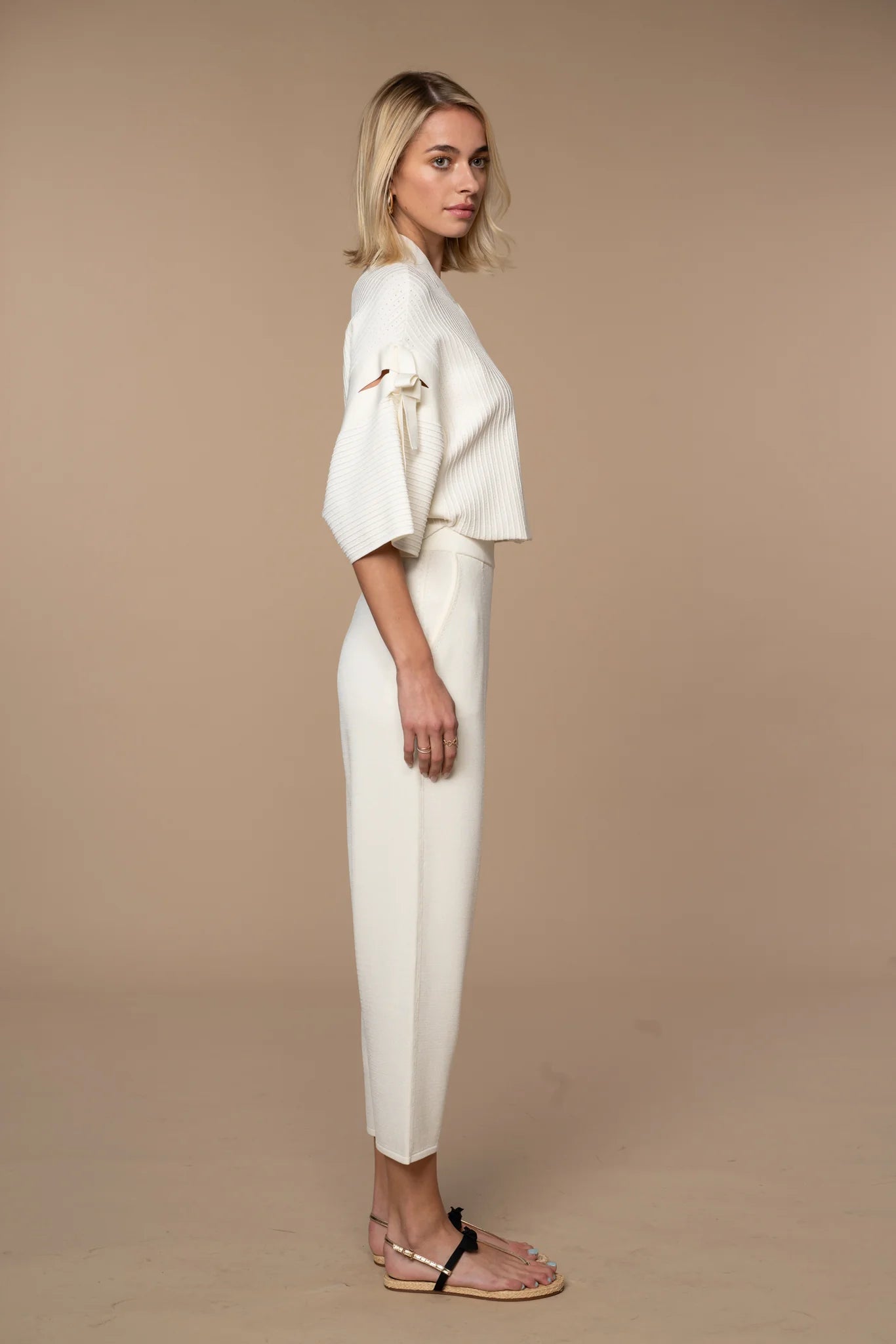 Diana Moya - Jackie Kimono jacket in Off White/Egret