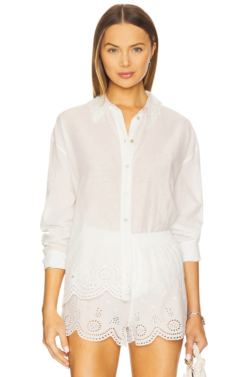 LoveShackFancy - Orsay Top in White