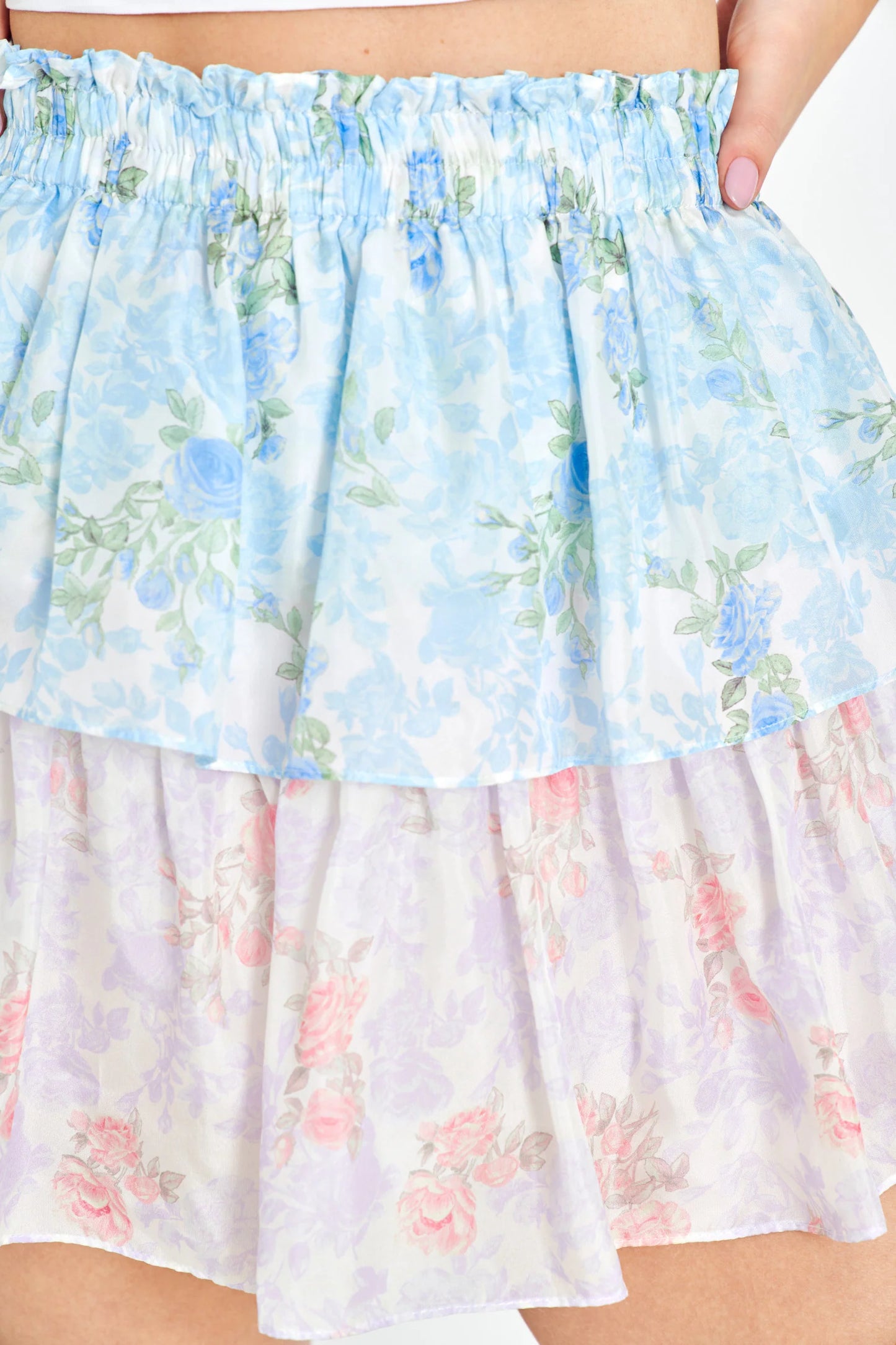 LoveShackFancy - Ruffle Mini Skirt in Rainbow Clouds - Viva O Sol