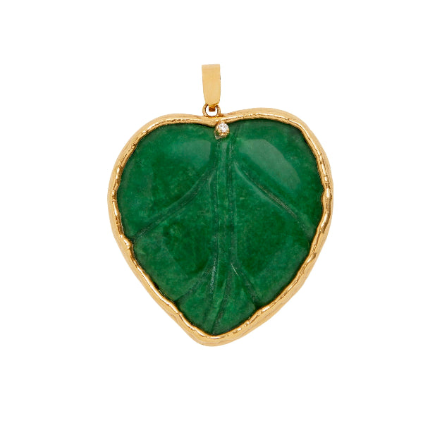 Lisa Smith - Green Jade Leaf Pendant