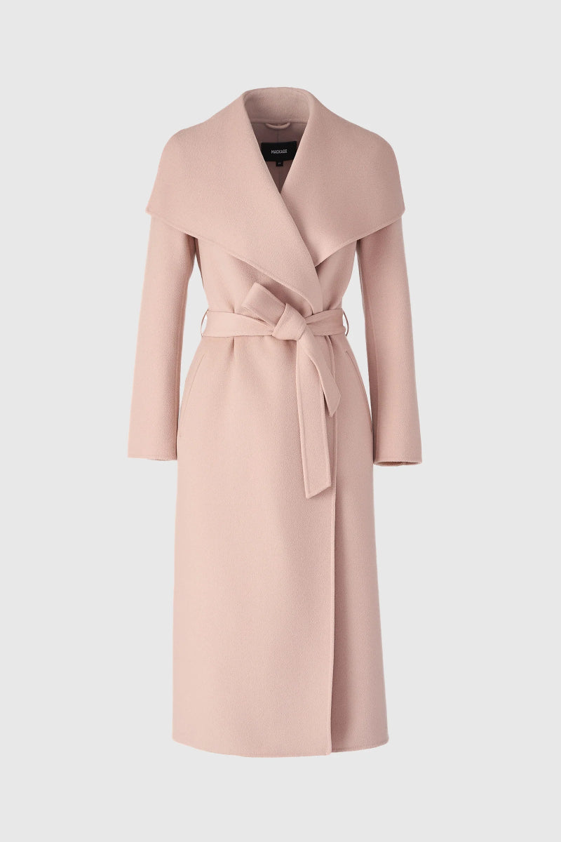 Mackage - Ladies Belted Light Wool Coat in Sepia Rose